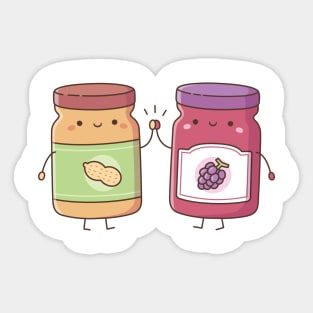 Cute High Five Peanut Butter and Jelly Best Friends Sticker